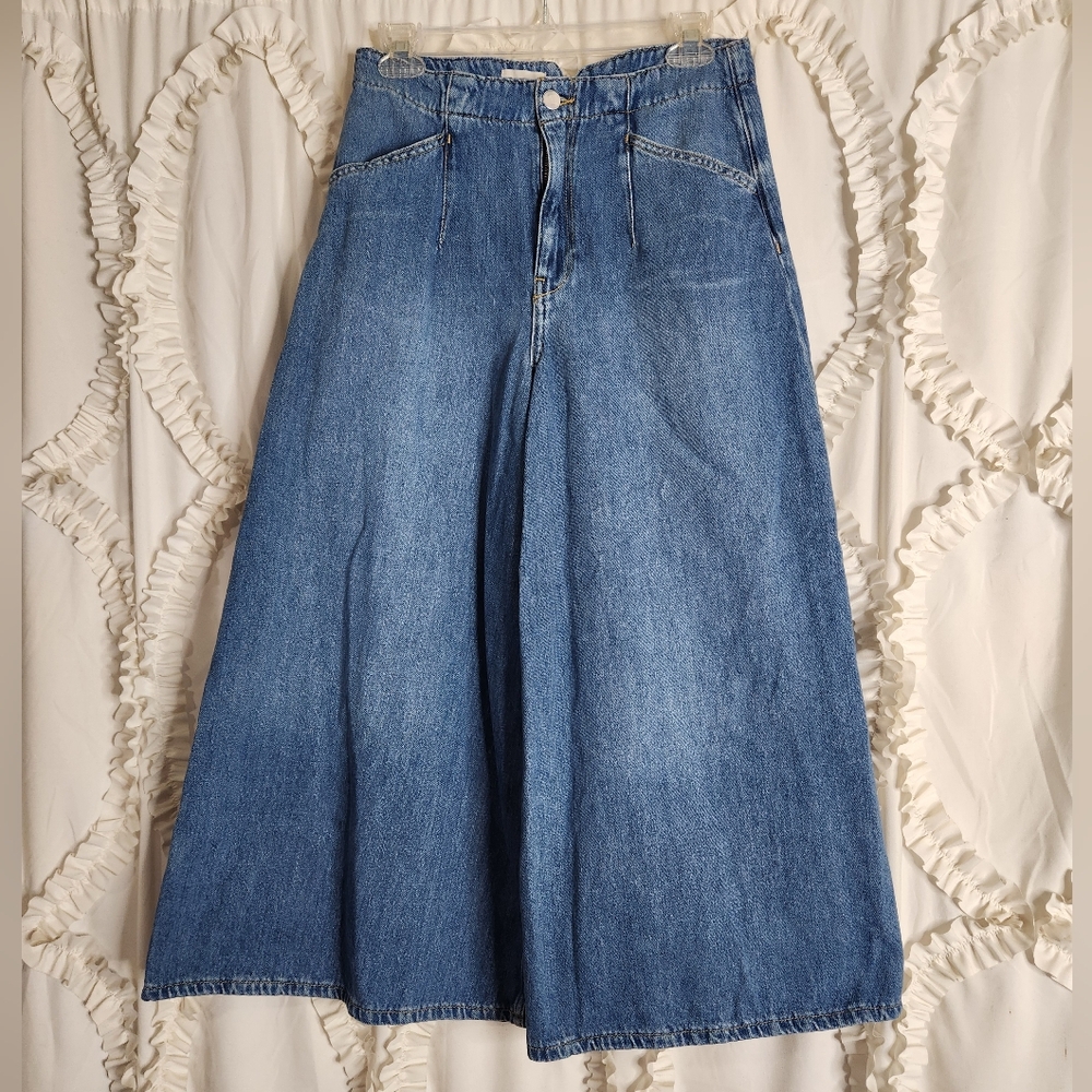 Anthropologie Pilcro Corset High Rise Crop Culotte Jeans Women’s Size 28 - Picture 4 of 10